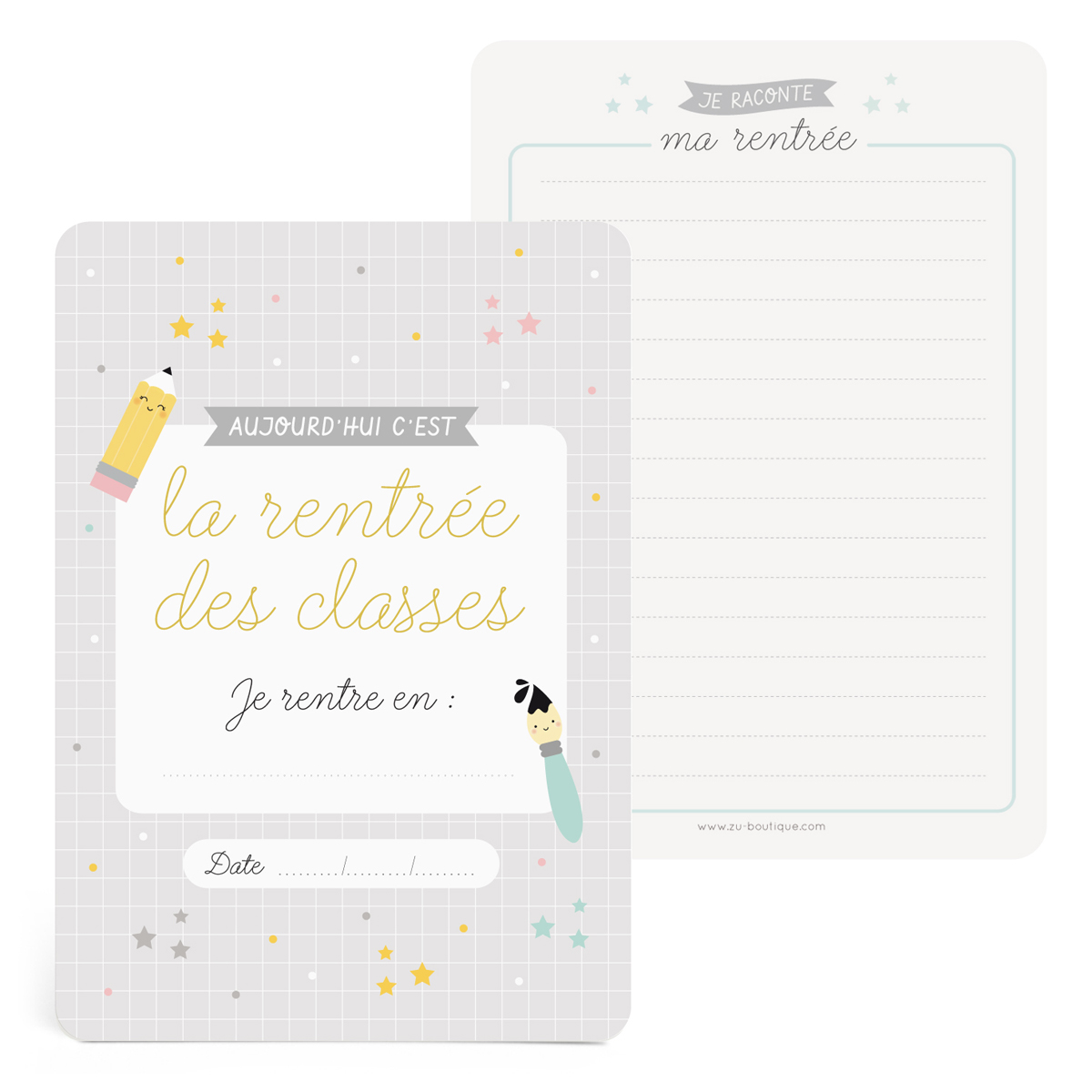 Carte Etape Rentree Des Classes Grand Format Garcon Fille Zu